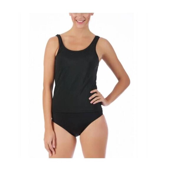3/$15 Instant Figure Compression Swimwear Tankini Top in Black Size 12 - Picture 1 of 6